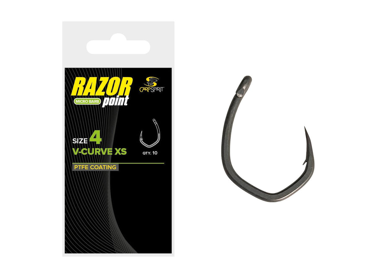 Carp spirit - V - Curve Xs Barbed Haken | 10 Stuks - Hengelsport De Goeie Vangst
