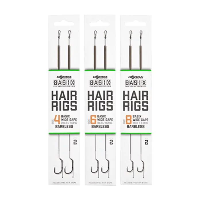 Korda - Basix Hair Rigs Wide Gape Barbless - Hengelsport De Goeie Vangst