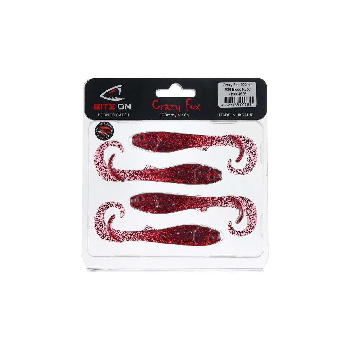 Bite On-Crazy Fox Twister-10cm-Blood Ruby-De Goeie Vangst