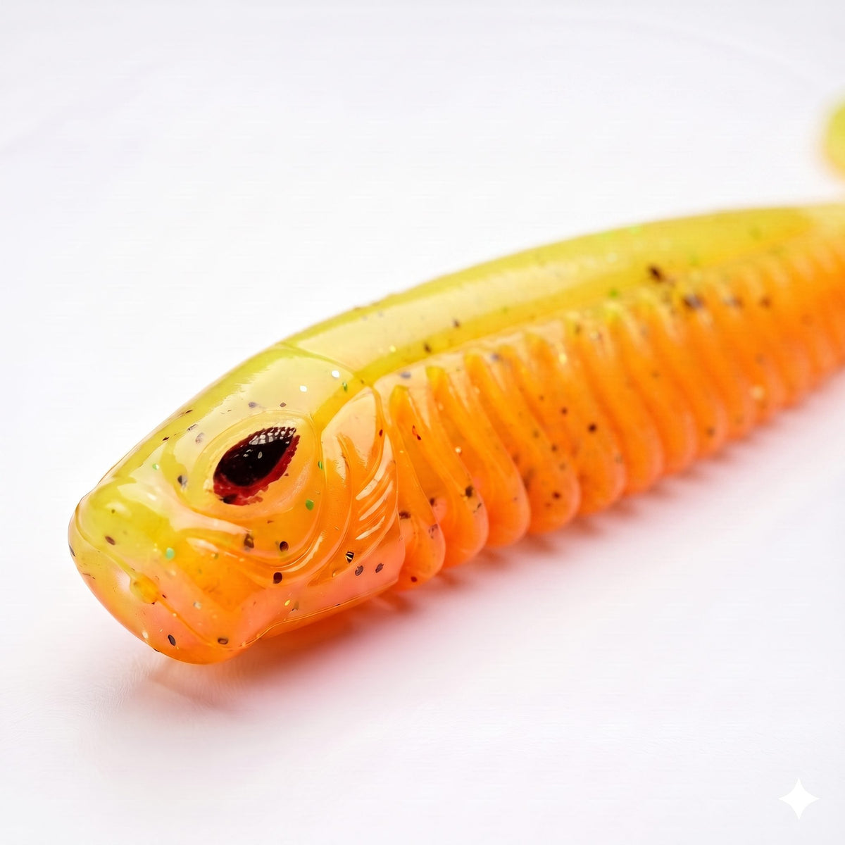 Bite On-Rib Worm Twister-10cm-Orange Ray-De Goeie Vangst