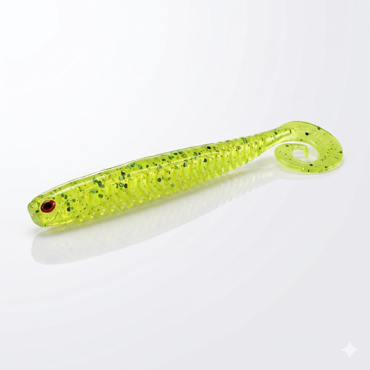 Bite On-Rib Worm Twister-10cm-Green Rose-De Goeie Vangst