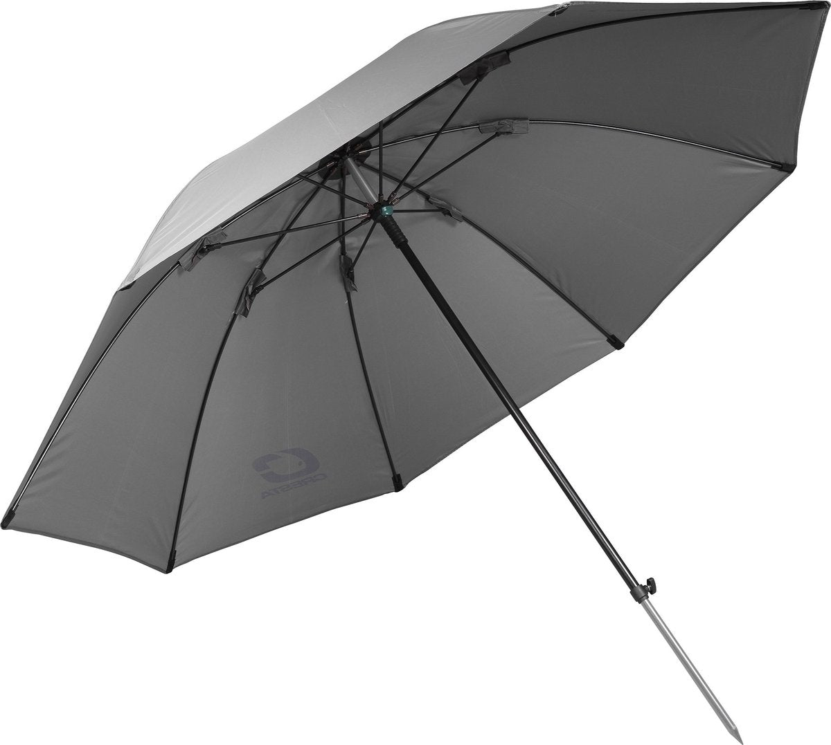 Cresta - Solith Long Pole Umbrella Grey 115Cm - Hengelsport De Goeie Vangst