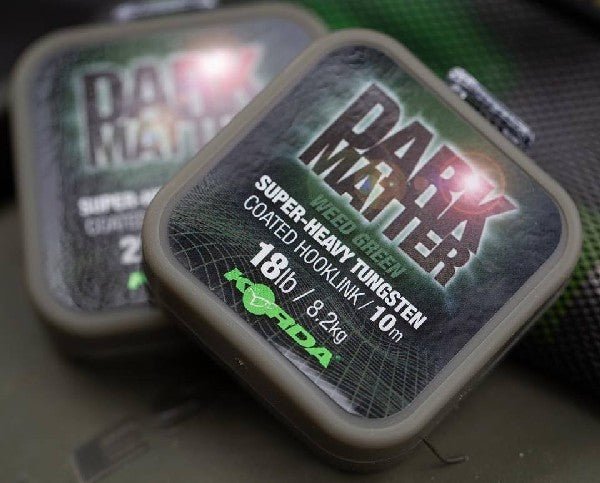 Korda-Dark Matter Super-Heavy Tungsten Coated Hooklink | 10m-Weed green-18lb -10m-Hengelsport De Goeie Vangst