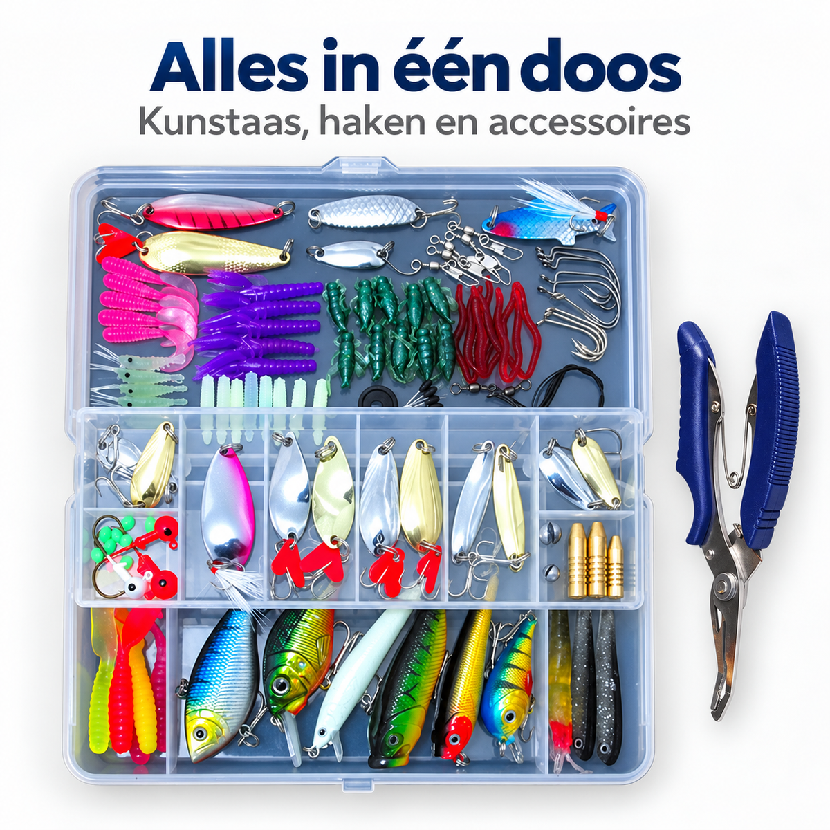 De Goeie Vangst-132-delige Kunstaas & Visaccessoires Set met Tacklebox - De Goeie Vangst