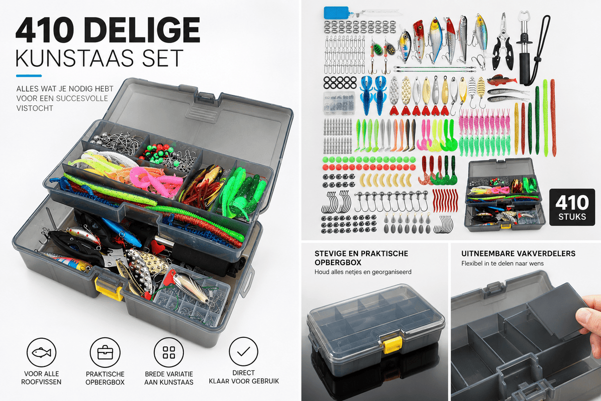 De Goeie Vangst-410-delige Kunstaas Set – Minnow, Pencil & Softbaits - De Goeie Vangst