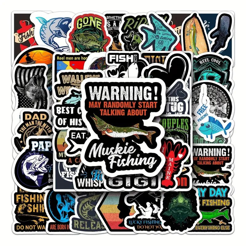 De Goeie Vangst-Stickers - Sportvissen - Set 50 Stuks - Laptop Stickers - Stickervellen - Hengelsport De Goeie Vangst