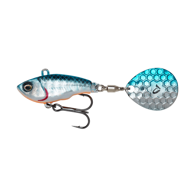 Savage Gear-Fat Spin Tail-Blue Silver-5.5cm / 9g-Hengelsport De Goeie Vangst
