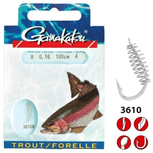 Gamakatsu-Trout LS-3610 Spiral | 60cm-4-0.25mm-Hengelsport De Goeie Vangst