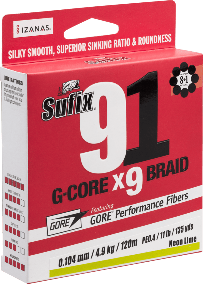 Sufix - 91 G - core x9 braid | 100m - Hengelsport De Goeie Vangst
