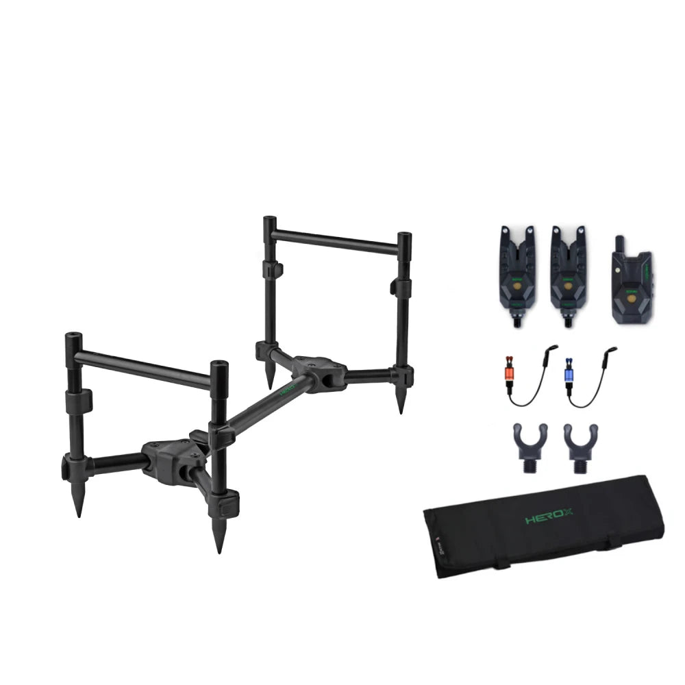Sonik HEROX Rod Pod Kit met Beetmelders - 2 hengels