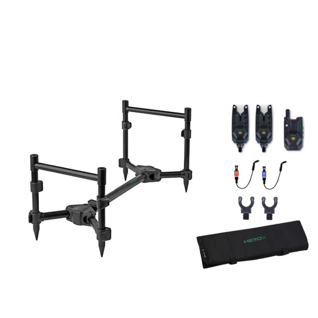 Sonik HEROX Rod Pod Kit met Beetmelders - 2 hengels