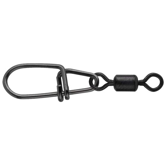 Spro-Matt Black Secure Snap Rolling Swivel-Size 3+6 / 30kg - Hengelsport De Goeie Vangst