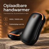 2-in-1 Elektrische Handwarmer & Powerbank – Dubbelzijdige Verwarming met Digitaal Display