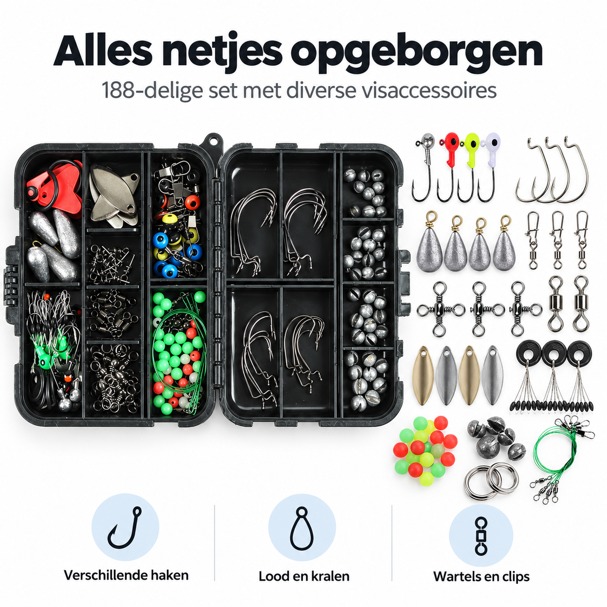 188-delige Visaccessoires Set met Tacklebox