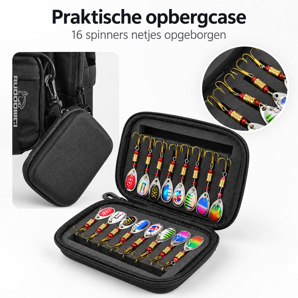 16-delige Spinner Kunstaas Set met Hardcase