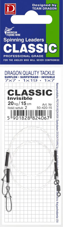 Classic Invisible Fluorcarbon Leaders | 2 Stuks