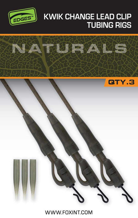 Fox Carp - Edges Naturals Kwik Change Lead Clip Tubing Setup - Hengelsport De Goeie Vangst