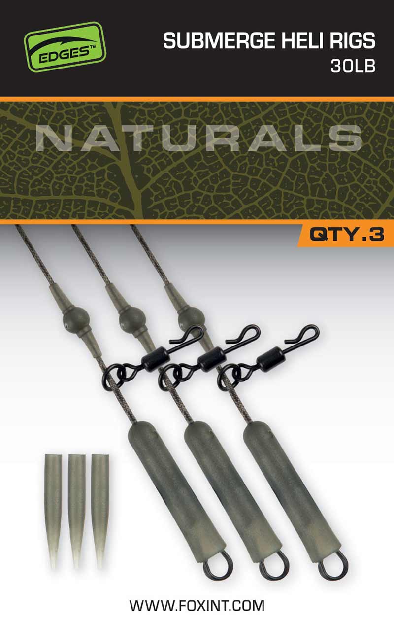 Fox Carp-Edges Naturals Submerge Heli Rigs-30lb - Hengelsport De Goeie Vangst