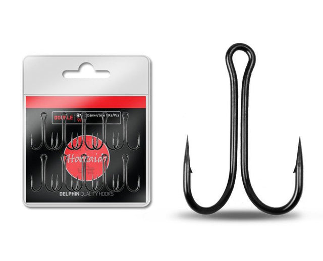 Delphin-Dubbele Haken-black nickel-4-Hengelsport De Goeie Vangst