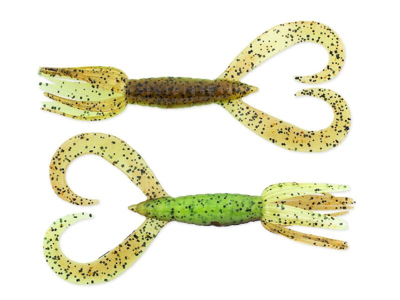 Keitech-Little Spider 3.5 Inch-green pumpkin/ chartreuse-9cm-Hengelsport De Goeie Vangst
