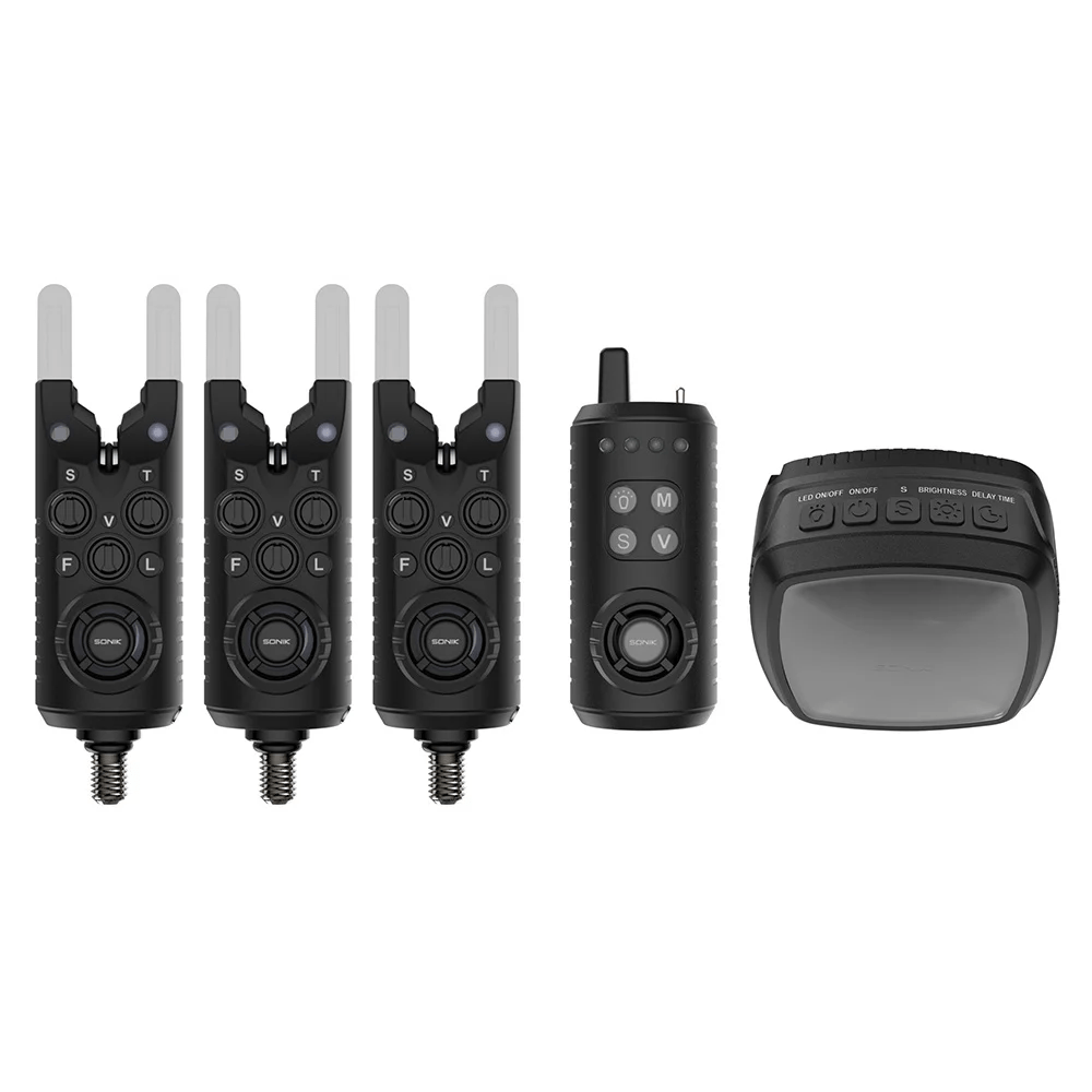 Sonik - Gizmo2 Alarm Set 3+1 + Bivvy Lamp - Hengelsport De Goeie Vangst
