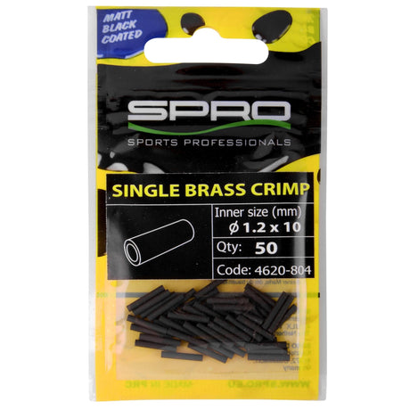 Spro-Matte Black Single Brass Crimp-0.6x10mm - Hengelsport De Goeie Vangst
