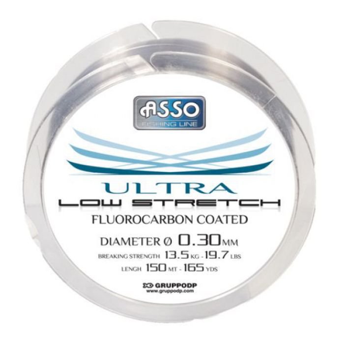 Asso-Ultra Low Stretch Fluorocarbon Coated Nylon-Clear-0.14mm-Hengelsport De Goeie Vangst