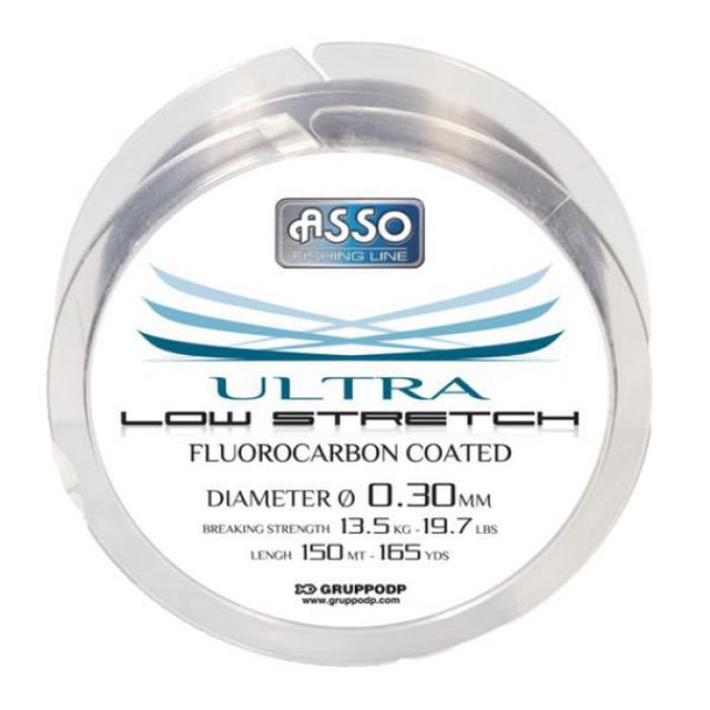 Asso-Ultra Low Stretch Fluorocarbon Coated Nylon-Clear-0.14mm-Hengelsport De Goeie Vangst
