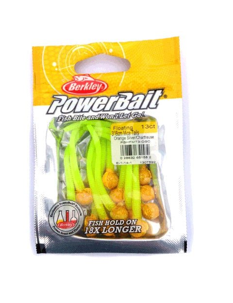 Berkley-Powerbait® Floating Mice Tails | Orange Silver/ Chartreuse - Hengelsport De Goeie Vangst