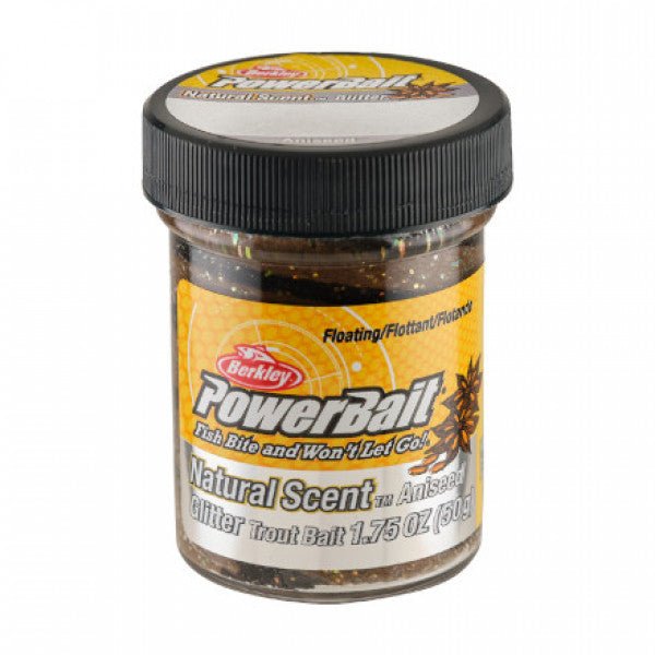 Berkley-Powerbait Natural Glitter Anise Black/brown Twist 50g - Hengelsport De Goeie Vangst