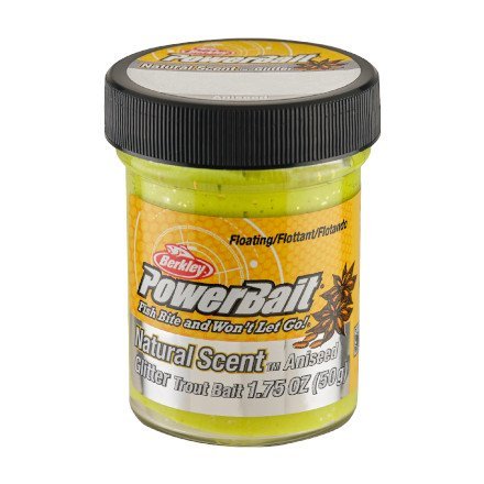 Berkley-Powerbait Natural Glitter Anise Sunshine Yellow 50g - Hengelsport De Goeie Vangst