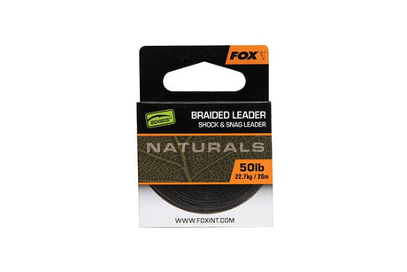 Fox Carp - Edges Naturals Gevlochten Leader | 20M - Hengelsport De Goeie Vangst