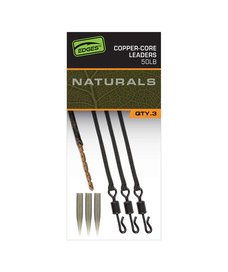 Fox Carp - Edges Naturals Copper - Core Leader | 75Cm - Hengelsport De Goeie Vangst