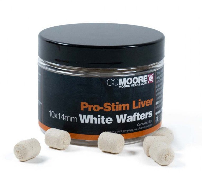 CCMOORE-Pro-stim Liver Colour Dumbell Wafters | 10x14mm-White-10x14mm-Hengelsport De Goeie Vangst