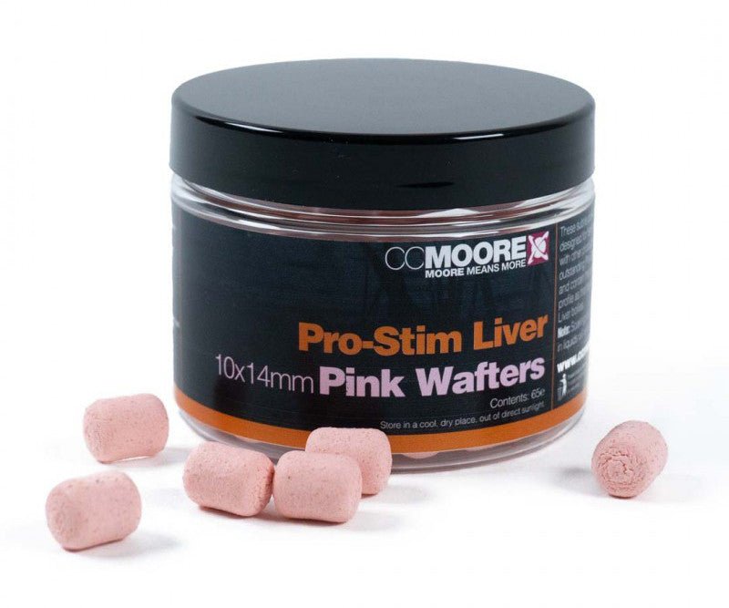 CCMOORE-Pro-stim Liver Colour Dumbell Wafters | 10x14mm-Pink-10x14mm-Hengelsport De Goeie Vangst