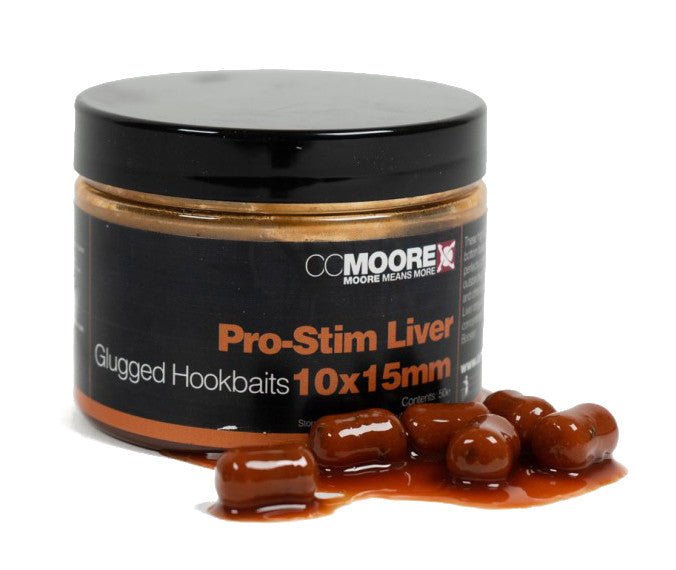 CCMOORE-Pro-stim Liver Glugged Hookbaits-10x15mm - Hengelsport De Goeie Vangst