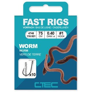 CTEC-Fast Rigs Worm Baitholder-H6 0.28mm 75cm - Hengelsport De Goeie Vangst