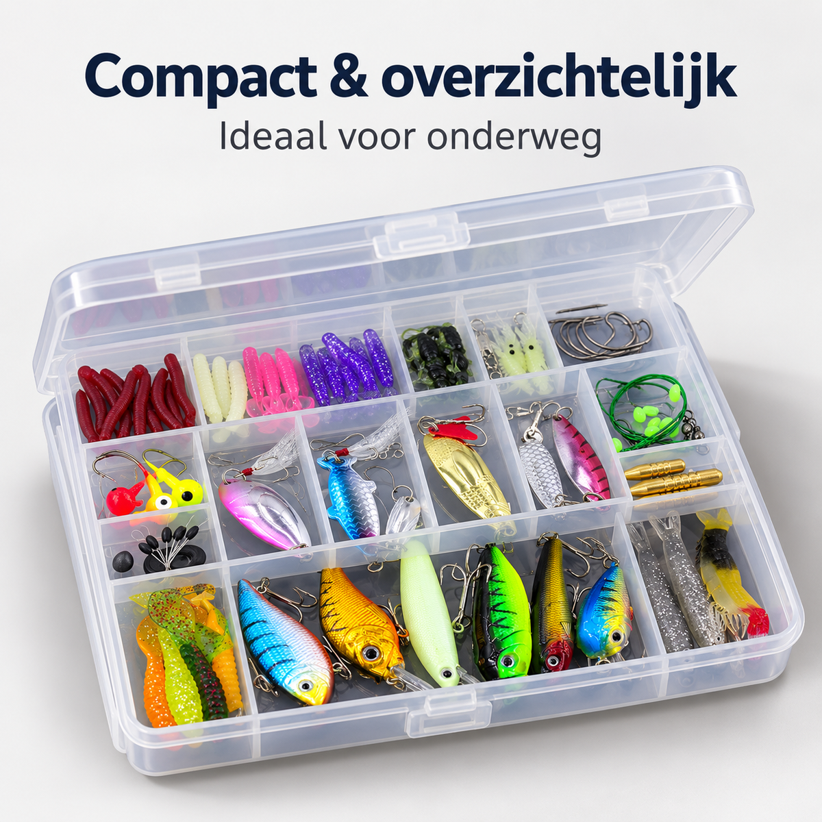 De Goeie Vangst-100-delige Softbait Kunstaas Set met Opbergbox - De Goeie Vangst