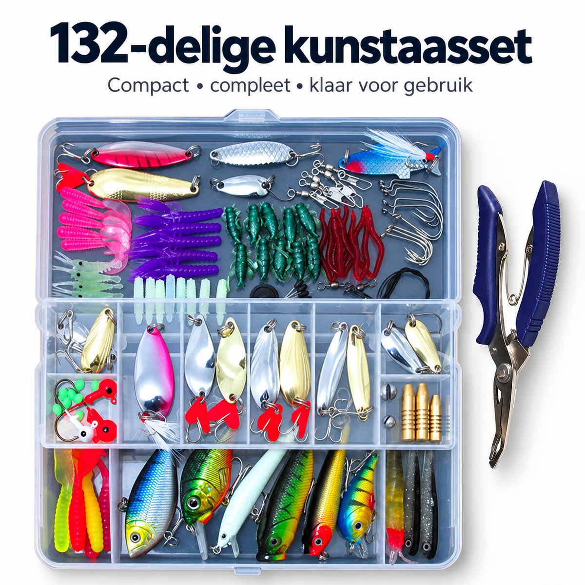De Goeie Vangst-132-delige Kunstaas & Visaccessoires Set met Tacklebox - De Goeie Vangst