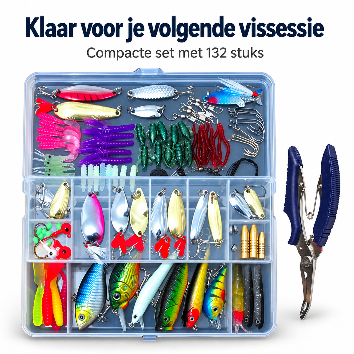 De Goeie Vangst-132-delige Kunstaas & Visaccessoires Set met Tacklebox - De Goeie Vangst