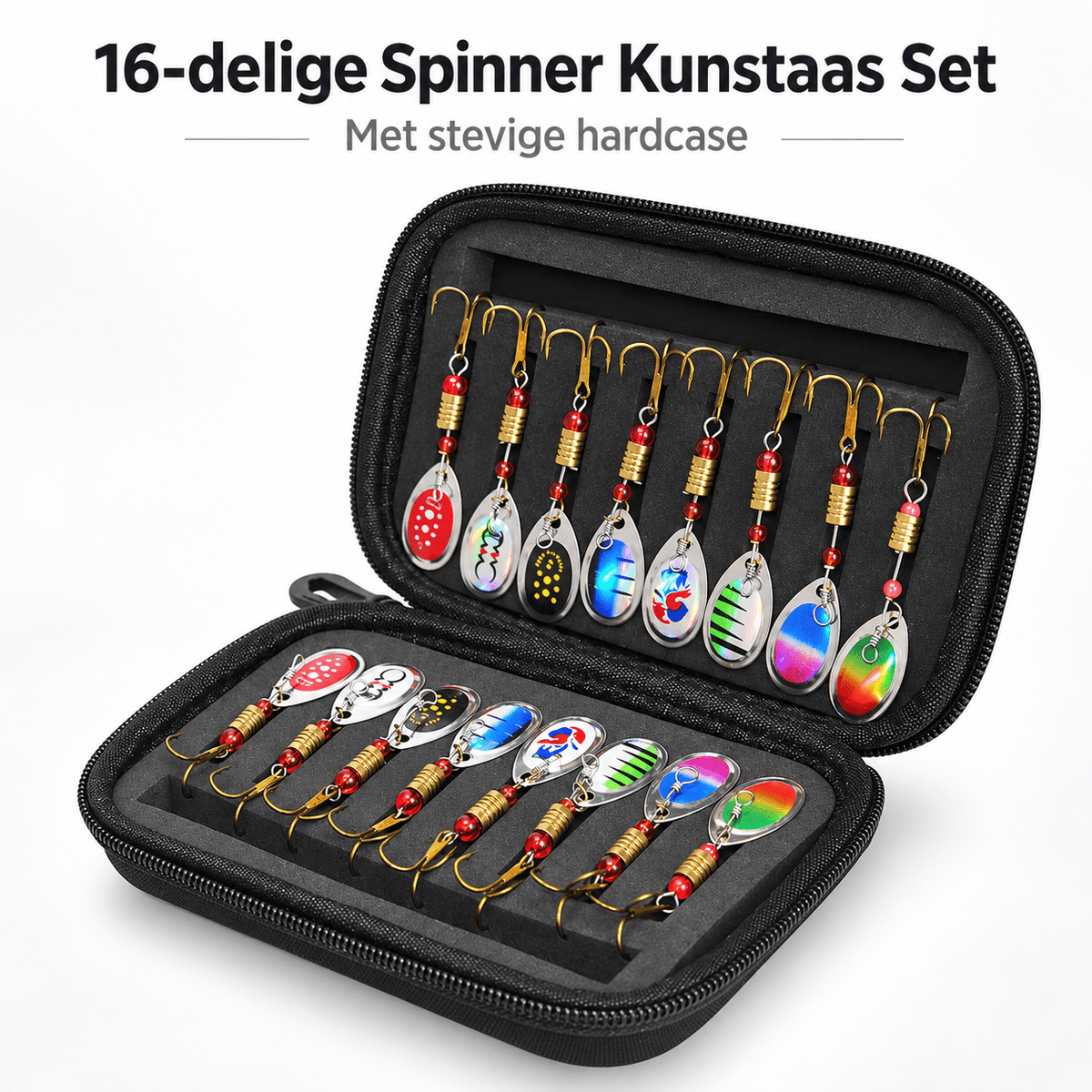 De Goeie Vangst-16-delige Spinner Kunstaas Set met Hardcase - De Goeie Vangst