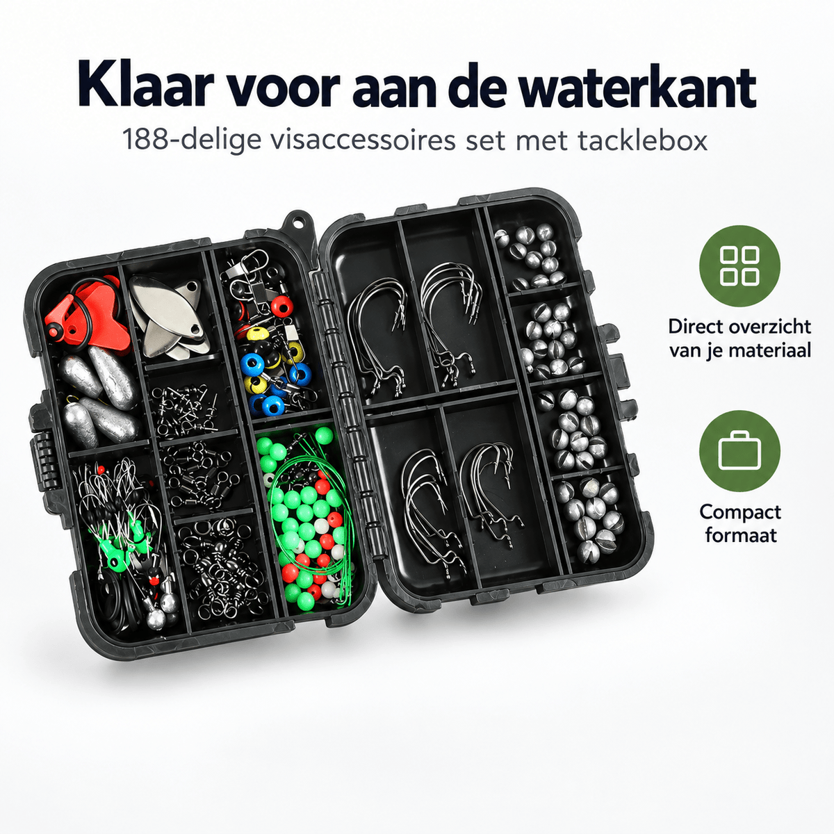 De Goeie Vangst-188-delige Visaccessoires Set met Tacklebox - De Goeie Vangst