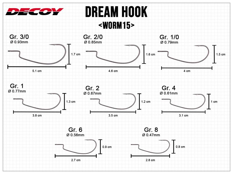 Decoy-Dream Hook Worm15 Offset Haak-#8 - De Goeie Vangst