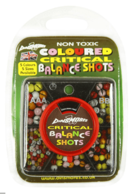 DINSMORES-Coloured Critical Balance Shots - 5 Comp.-Multi color - Hengelsport De Goeie Vangst