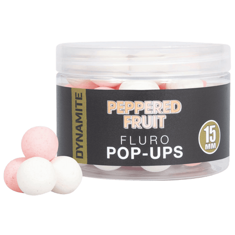 Dynamite Baits-Peppered Fruit Fluro Pop-Ups 15mm - Hengelsport De Goeie Vangst
