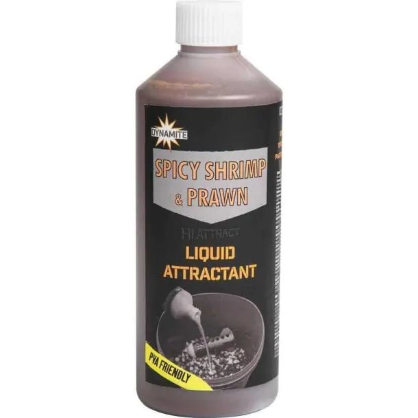 Dynamite Baits-Spicy Shrimp & Prawn Vloeibare Attractant | 500ml - Hengelsport De Goeie Vangst