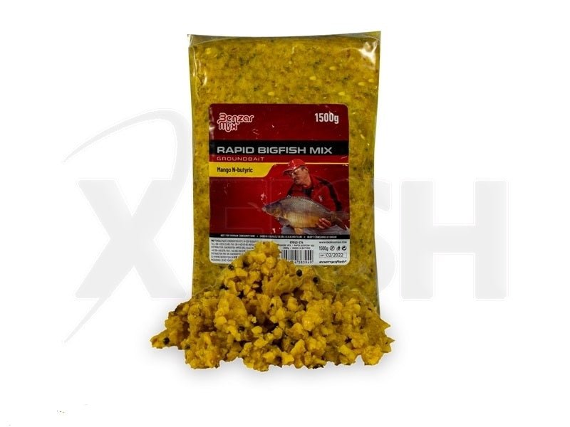 Energofish-Benzar Rapid Bigfish Mix Groundbait Mango Nbutyric 1,5kg - Hengelsport De Goeie Vangst