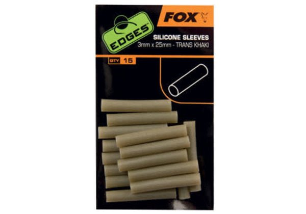 Fox Carp-Edges Silicone Sleeves-Trans Khaki-3mm x 25mm-Hengelsport De Goeie Vangst