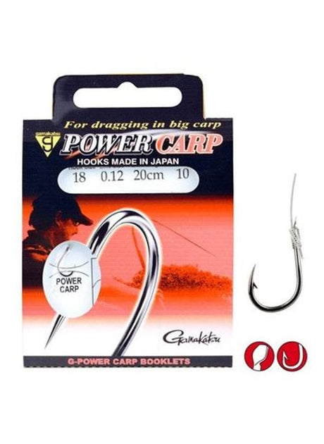 Gamakatsu-G-Power Carp Barbless Rigs-H14 0.14mm 20cm - Hengelsport De Goeie Vangst