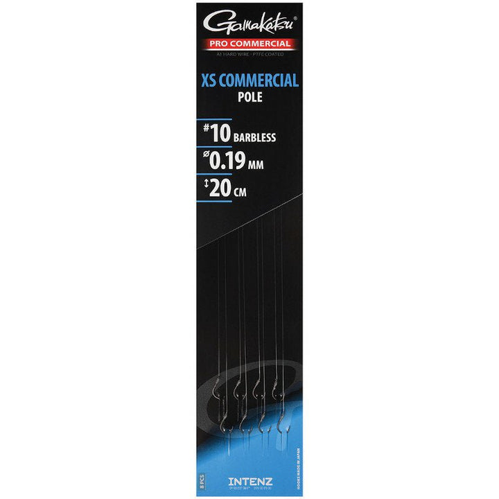 Gamakatsu-XS Commercial Pole Barbless Onderlijnen-H10 0.19mm 20cm - Hengelsport De Goeie Vangst